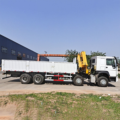Nuovo Sinotruk Howo Fence Cargo Truck 10 tonnellate gru pieghevole 12 ruote 400hp in vendita