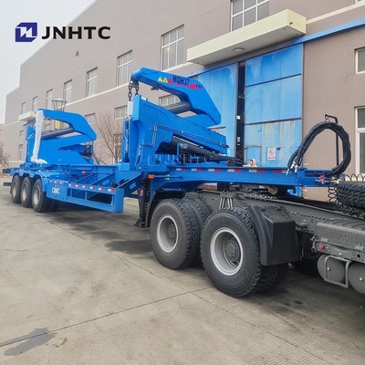 Nuovo camion ufficiale cinese Container Side Lifter Semi-remorchio a letto basso con gru di alta qualità