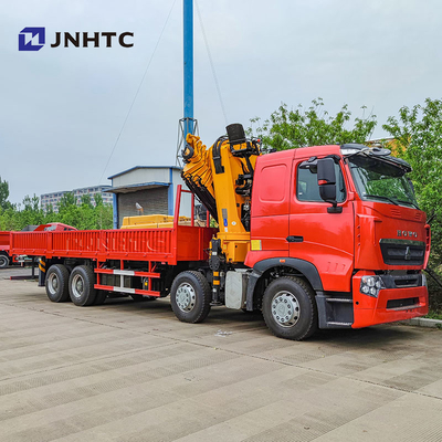 Howo T7H Nuovo 8*4 12 ruote 40 tonnellate 380 HP Gru montata Max 16 tonnellate Arm Cargo Con Gru Truck