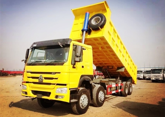l'autocarro con cassone ribaltabile resistente di 8×4 371HP 32 tonnellate carica il colore giallo rosso bianco della scatola dello scarico 30CBM