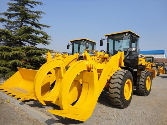 L'iso 9000 ha certificato l'autocarro con cassone ribaltabile pesante dell'attrezzatura caricatore della ruota da 5 tonnellate con la gru a benna di legno