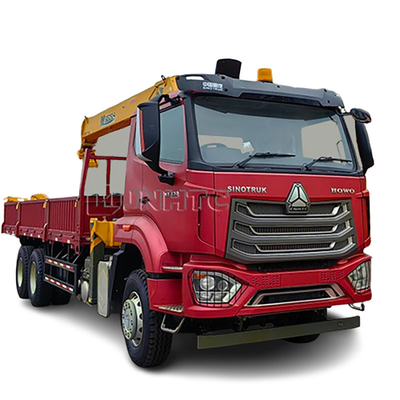 Knuckle Boom 8 Ton Hydraulic HOWO NX Cargo Flatbed Truck Monted Crane in vendita