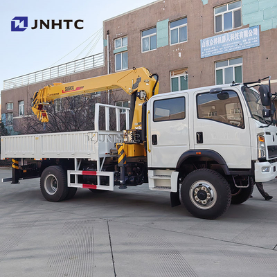 Howo Light Mini 4*4 6 ruote Double Row Cab Cargo Truck Con Telescopic Boom Cranes 8 tonnellate Monted Crane Cargo Truck