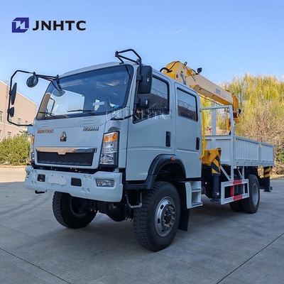 Howo Mini 4*4 6 ruote Double Row Cab Cargo Truck Con Telescopic Boom Crane Truck