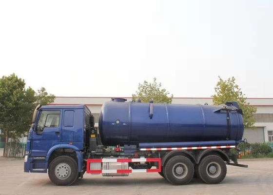 camion blu di aspirazione di vuoto delle acque reflue del camion 6x4 dello spreco delle acque luride di colore 336HP