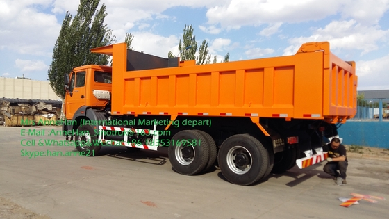 Ascensore arancio pesante della parte anteriore di colore degli autocarri a cassone dello scarico di Beiben NG80 6x4 380hp