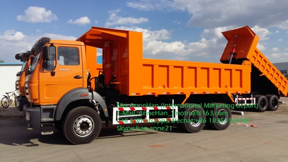 Ascensore arancio pesante della parte anteriore di colore degli autocarri a cassone dello scarico di Beiben NG80 6x4 380hp