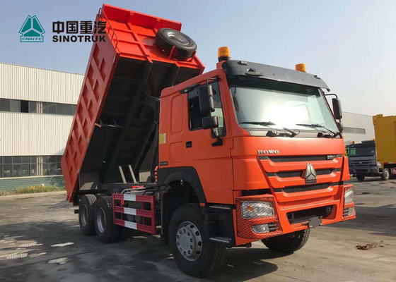 autocarro con cassone ribaltabile senza camera d'aria di 20CBM 13R22.5 Tiro Sinotruk Howo 6x4 per il Ghana in arancia