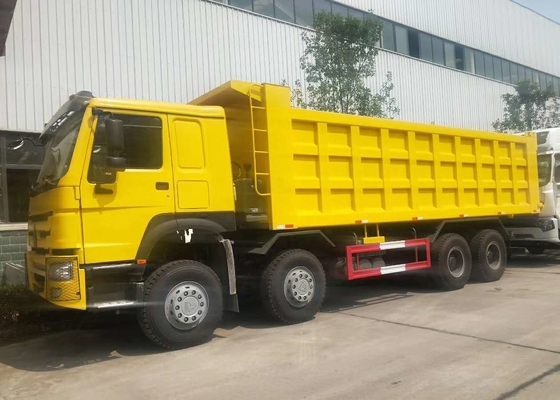 Autocarro con cassone ribaltabile resistente di HOWO 8x4, colore di giallo dell'autocarro a cassone di LHD Sinotruk