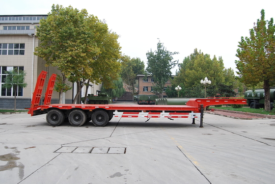 3 rimorchi resistenti dei semi di Lowbed degli assi con 2 gambe, rimorchio a base piatta dei semi