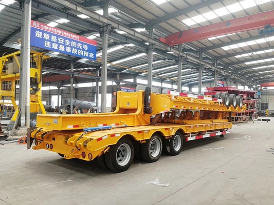 rimorchio resistente di Lowboy dei rimorchi/3 assi dei semi del letto basso 100T nella sospensione meccanica