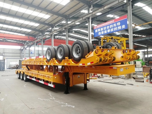 rimorchio resistente di Lowboy dei rimorchi/3 assi dei semi del letto basso 100T nella sospensione meccanica