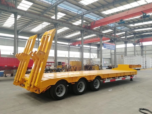 rimorchio resistente di Lowboy dei rimorchi/3 assi dei semi del letto basso 100T nella sospensione meccanica