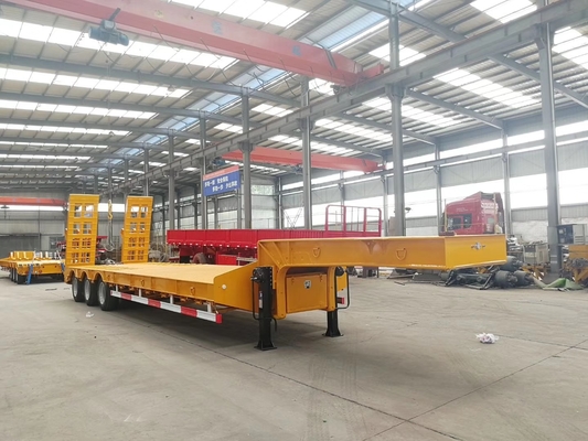 rimorchio resistente di Lowboy dei rimorchi/3 assi dei semi del letto basso 100T nella sospensione meccanica