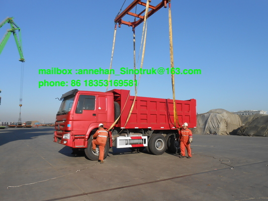sollevamento resistente rosso di Sinotruk 18m3 dell'autocarro con cassone ribaltabile 336hp metà di per il carico 40t