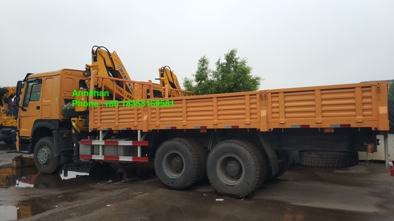 gru montata camion di Sinotruk Howo7 del contenitore di carico di 10T 6500mm