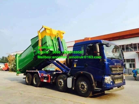 Camion del compattatore di rifiuti di Sinotruk Howo7 6x4 Euro2 del braccio di gancio