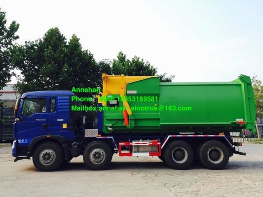 Camion del compattatore di rifiuti di Sinotruk Howo7 6x4 Euro2 del braccio di gancio