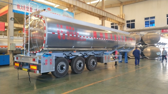 3 semirimorchio cisterna resistente dell'olio dei rimorchi 45000L dei semi di colore bianco di Axle Aluminium