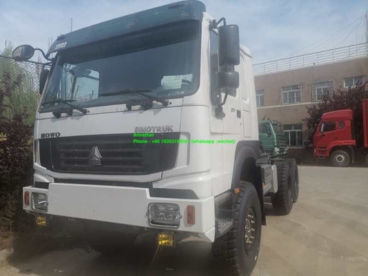 Camion del trattore di bianco 371hp 6x6 Howo 7 del perno di sterzaggio 90#