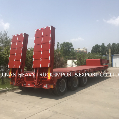 I rimorchi resistenti dei semi del letto basso hanno montato Crane Transport Flatbed Gooseneck Trailer