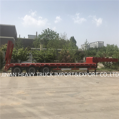 I rimorchi resistenti dei semi del letto basso hanno montato Crane Transport Flatbed Gooseneck Trailer
