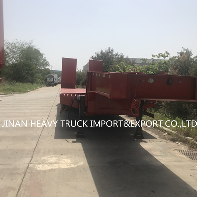 Il rimorchio a base piatta dei semi di 3 assi ha montato Crane Transport Flatbed Gooseneck Trailer