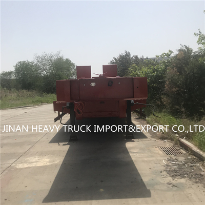 Il rimorchio a base piatta dei semi di 3 assi ha montato Crane Transport Flatbed Gooseneck Trailer